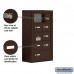 Salsbury Cell Phone Storage Locker - with Front Access Panel - 5 Door High Unit (8 Inch Deep Compartments) - 8 A Doors (7 usable) and 1 B Door - Bronze - Surface Mounted - Master Keyed Locks